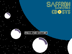 pixel mockup of a bootup screen for the Saffron CD SYS fictional game system